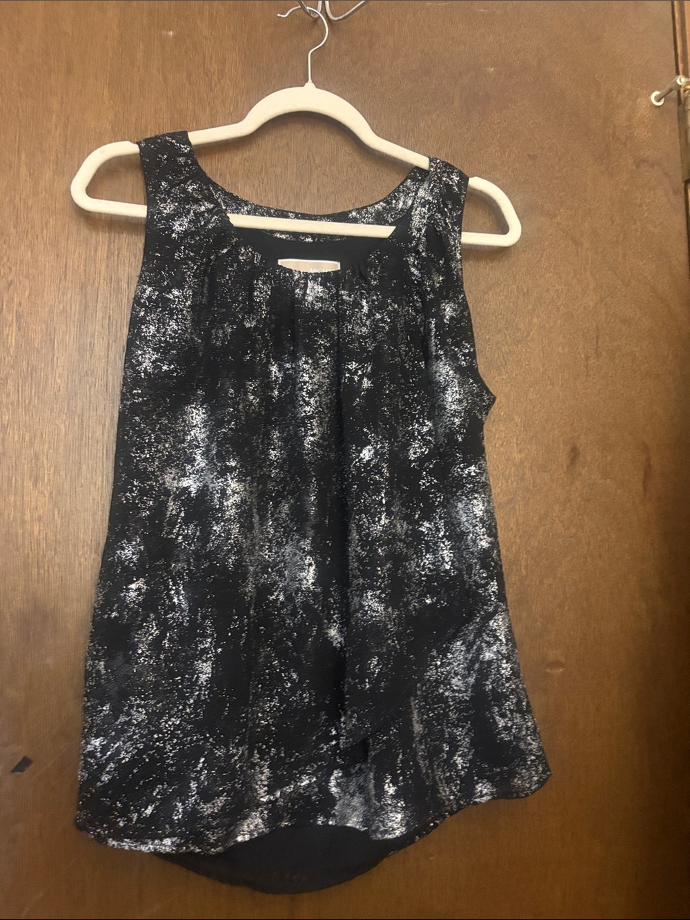 Michael Kors Black and White Printed Sleeveless Camisole